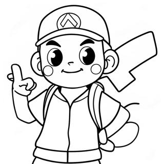 Ash Ketchum With Pikachu Coloring Page 41284-32974