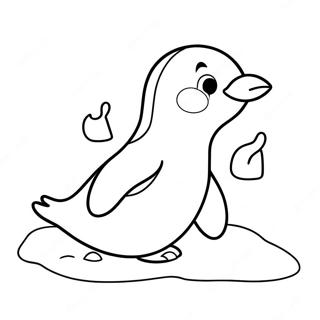 Adorable Penguin Sliding On Ice Coloring Page 41294-32982