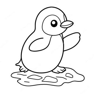 Adorable Penguin Sliding On Ice Coloring Page 41294-32984