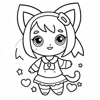 Cute Gacha Life Girl With Cat Ears Coloring Page 41334-33015