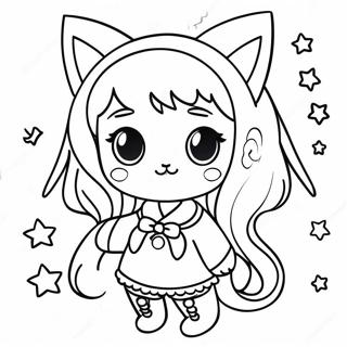 Cute Gacha Life Girl With Cat Ears Coloring Page 41334-33016