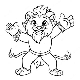 Alex The Lion Dancing Coloring Page 41354-33028