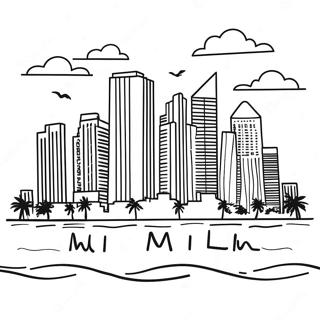 Vibrant Miami Skyline Coloring Page 41464-33116