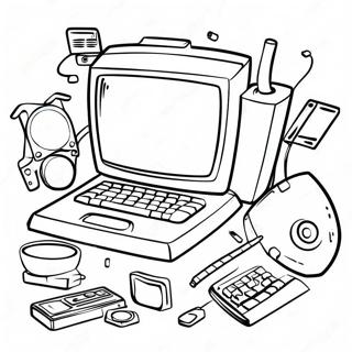 Kindergarten Computer Parts Coloring Pages