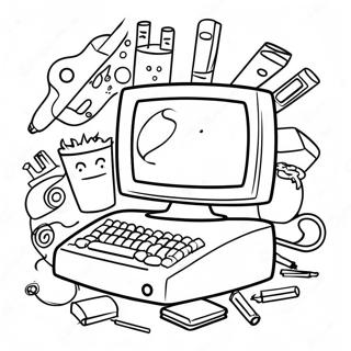 Kindergarten Computer Parts Coloring Page 41473-33122