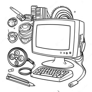 Kindergarten Computer Parts Coloring Page 41473-33123