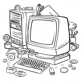 Kindergarten Computer Parts Coloring Page 41473-33124