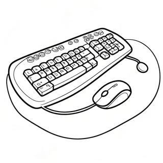 Colorful Keyboard And Mouse Coloring Page 41474-33126