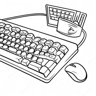 Colorful Keyboard And Mouse Coloring Page 41474-33127