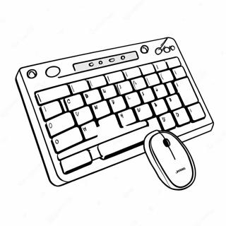 Colorful Keyboard And Mouse Coloring Page 41474-33128