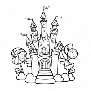 Colorful Candy Castle Coloring Page 4147-3433