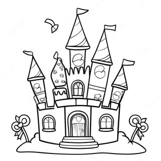 Colorful Candy Castle Coloring Page 4147-3434