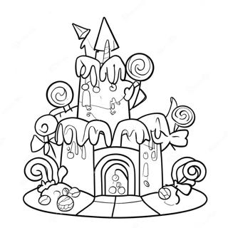 Colorful Candy Castle Coloring Page 4147-3435