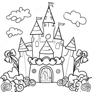 Colorful Candy Castle Coloring Page 4147-3436