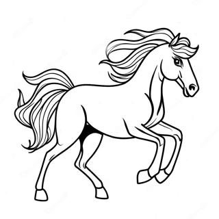 Majestic Mustang Horse Galloping Coloring Page 41484-45685