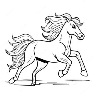 Majestic Mustang Horse Galloping Coloring Page 41484-45686