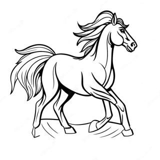 Majestic Mustang Horse Galloping Coloring Page 41484-45687