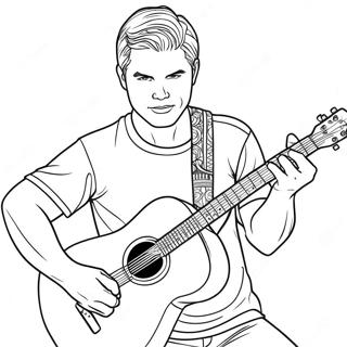 Zach Bryan Playing Guitar Coloring Page 41524-33161