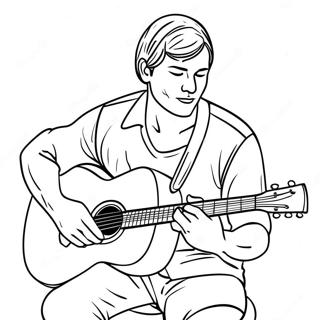 Zach Bryan Playing Guitar Coloring Page 41524-33164