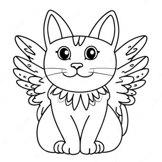 Cat With Colorful Wings Coloring Page 41563-33189