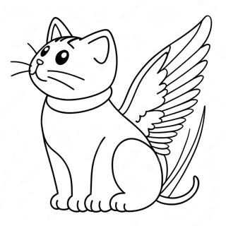 Cat With Colorful Wings Coloring Page 41563-33192