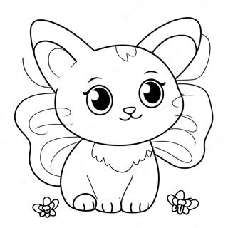 Cute Cat With Butterfly Wings Coloring Page 41564-33194