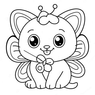 Cute Cat With Butterfly Wings Coloring Page 41564-33196