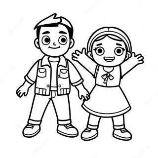 Maya And Miguel In A Fun Adventure Coloring Page 41574-33201