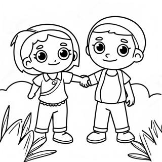 Maya And Miguel In A Fun Adventure Coloring Page 41574-33203