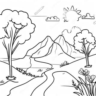 Scene Coloring Page With Beautiful Landscape 41583-33222