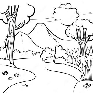 Scene Coloring Page With Beautiful Landscape 41583-33223