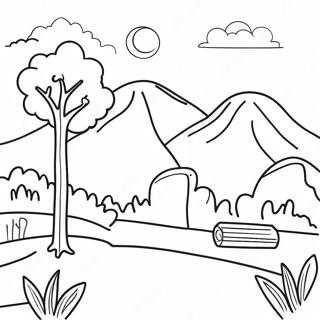 Scene Coloring Page With Beautiful Landscape 41583-33224