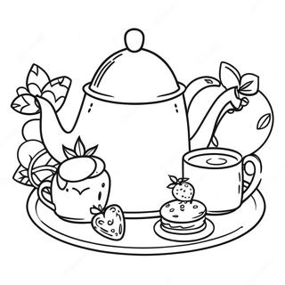 Charming Tea Party Coloring Page 41594-33213