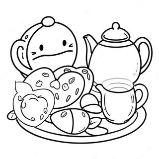 Charming Tea Party Coloring Page 41594-33214