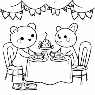 Charming Tea Party Coloring Page 41594-33216