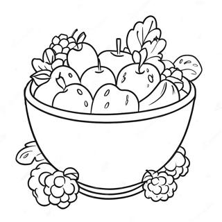 Cereal Bowl With Colorful Fruits Coloring Page 41613-33226