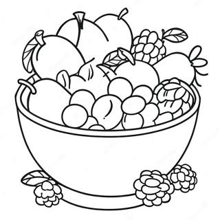 Cereal Bowl With Colorful Fruits Coloring Page 41613-33227