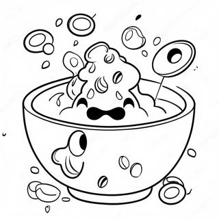 Fun Cereal Bowl With Cartoon Characters Coloring Page 41614-33235