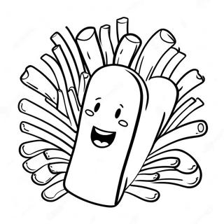 Happy French Fry With Face Coloring Page 41654-33265