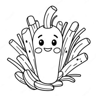 Happy French Fry With Face Coloring Page 41654-33268