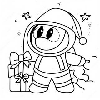 Among Us Christmas Coloring Pages