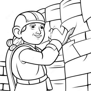 Brave Nehemiah Building The Wall Coloring Page 41684-33289