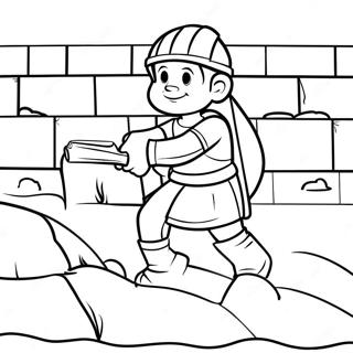 Brave Nehemiah Building The Wall Coloring Page 41684-33292