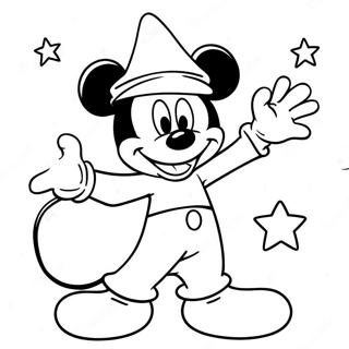 Magical Sorcerer Mickey With Stars Coloring Page 41694-33301