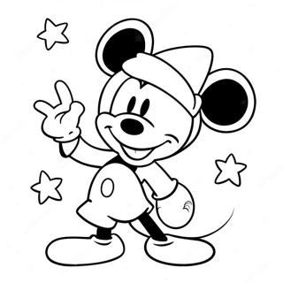 Magical Sorcerer Mickey With Stars Coloring Page 41694-33303