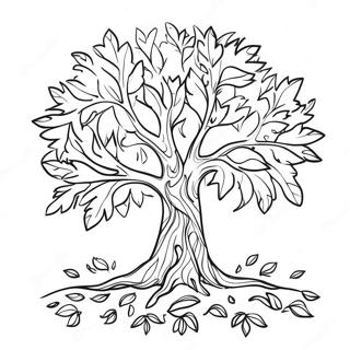 Colorful Fall Tree With Leaves Coloring Page 41704-33306