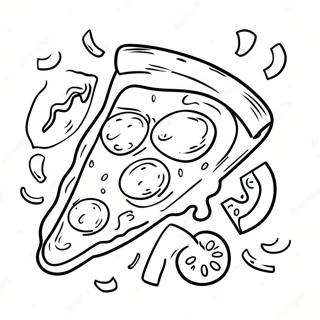 Cheesy Pizza Slice Coloring Page 41714-33310