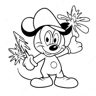 Mickey Mouse Holding A Firework Coloring Page 41744-33338