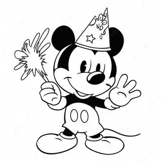 Mickey Mouse Holding A Firework Coloring Page 41744-33339