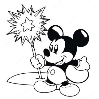 Mickey Mouse Holding A Firework Coloring Page 41744-33340